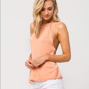 Sorbet Orange Keyhole top